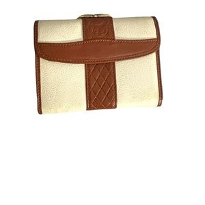 Royal White Brown Leather Wallet with Coin Pocket